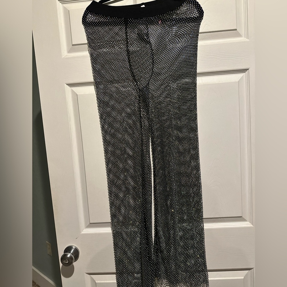 Steve Madden Shimmering Threaded Mesh Pants